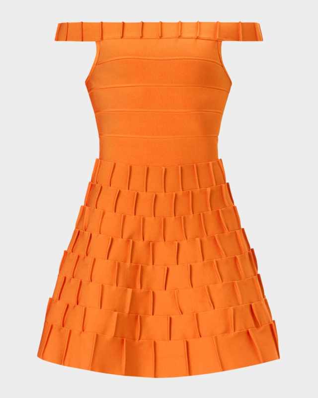 The Catalina Pintuck Off-Shoulder Mini Dress